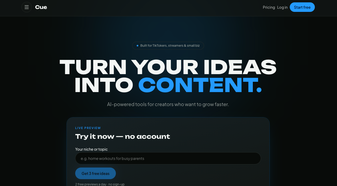 Cue For Creators