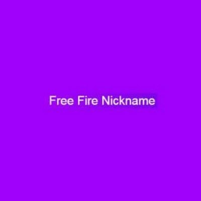 Free Fire Nickname