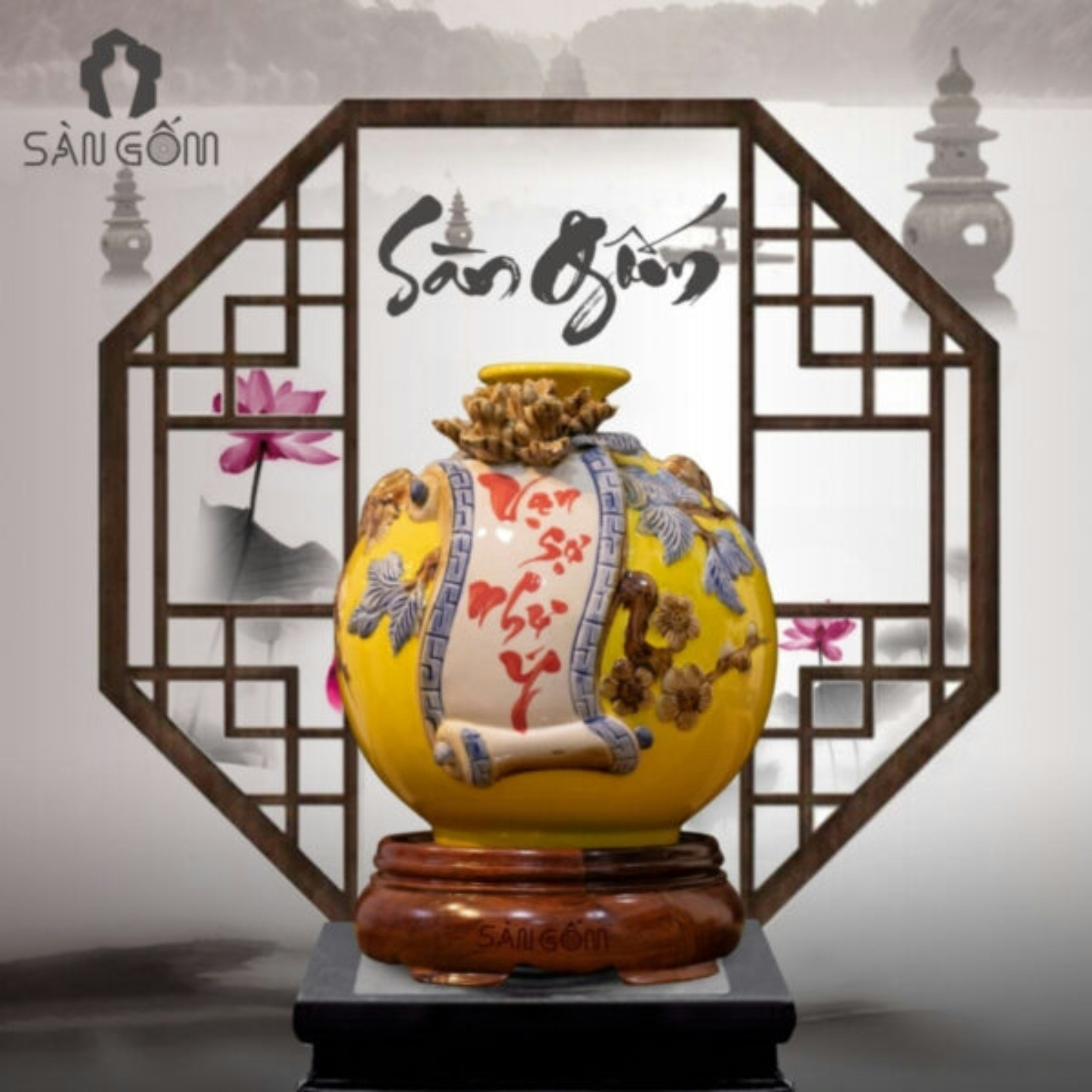 Bình Hút lộc Sàn Gốm