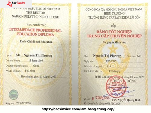 Làm Bằng Trung Cấp Bao Xin Việc