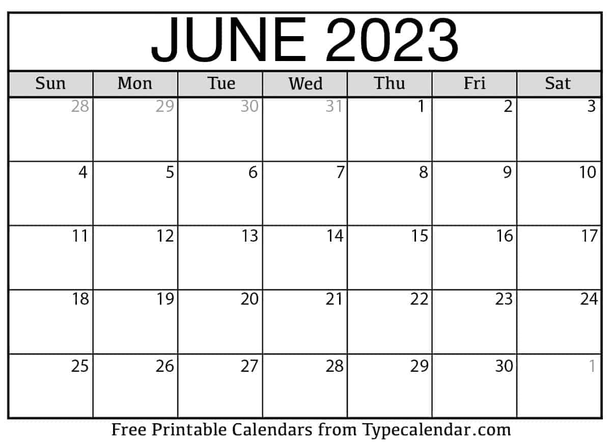 June Calendar 2023