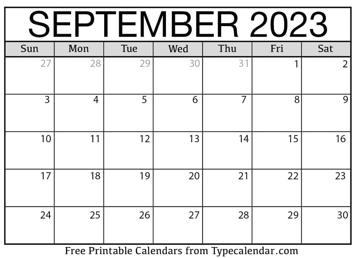 September Calendar