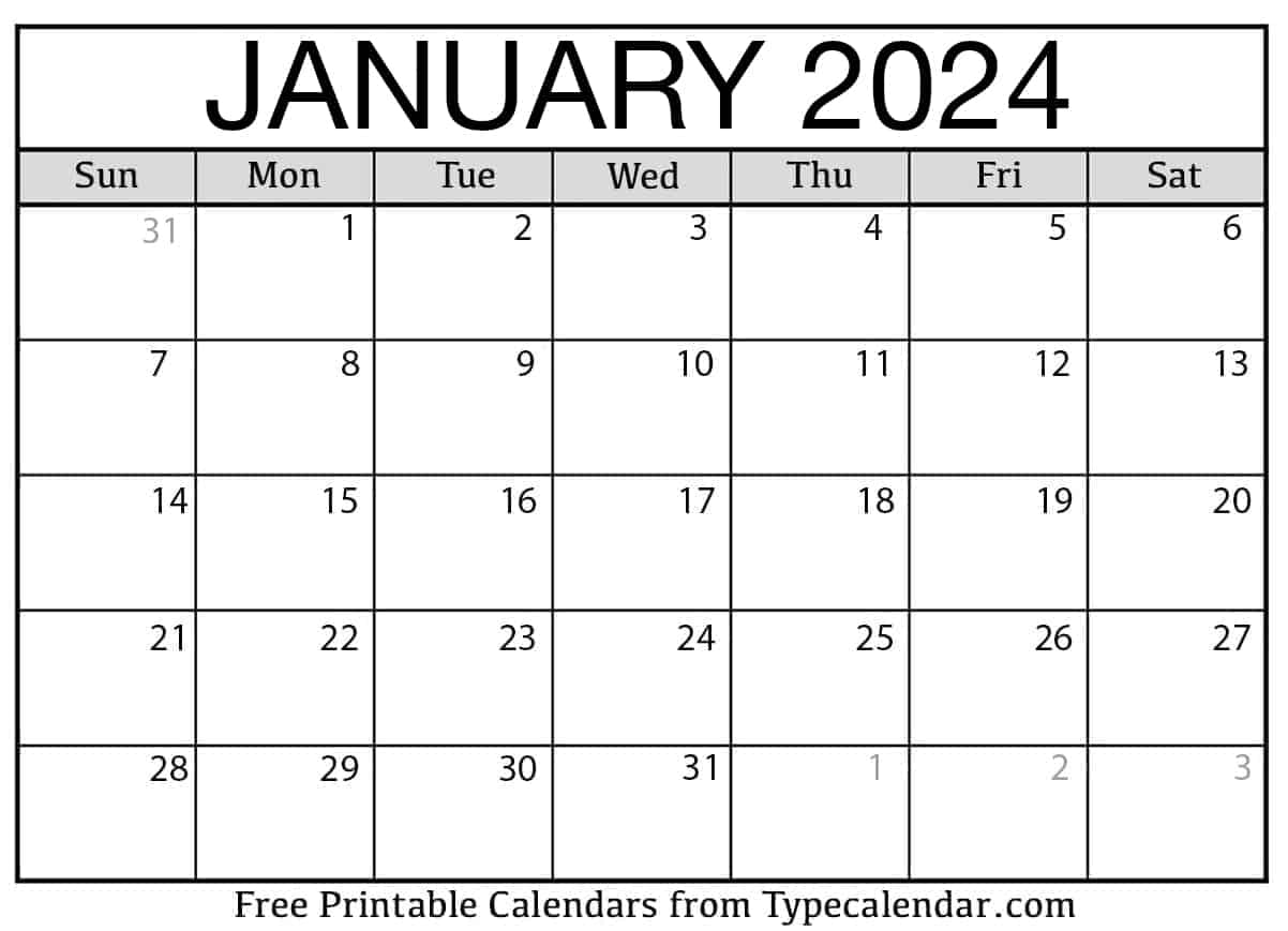 Monthly Calendar 2024