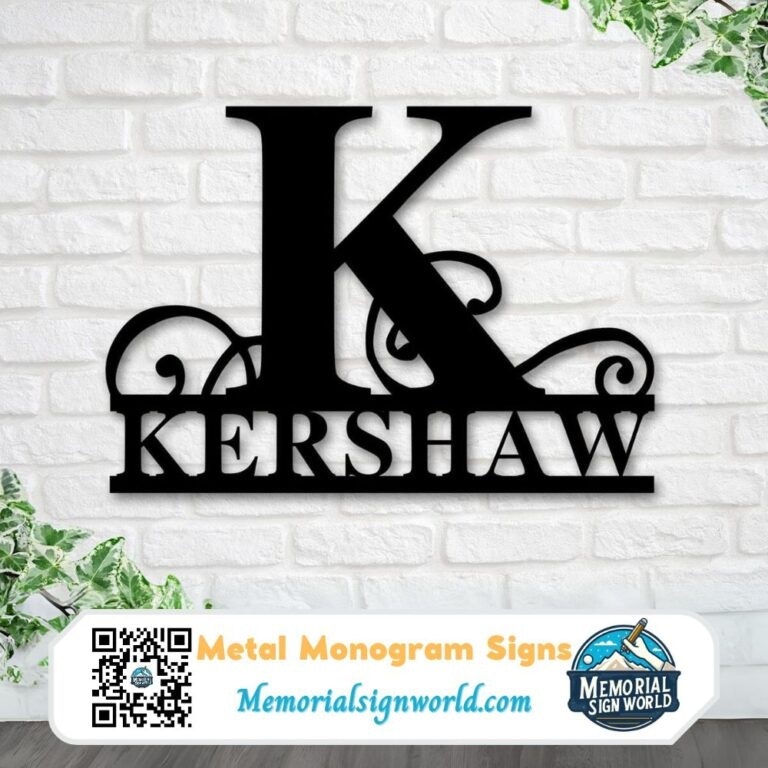 Metal monogram signs