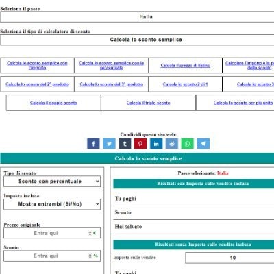 Calcolo Sconto Percentuale