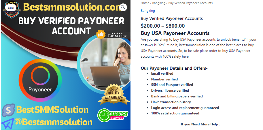 Buy Verified Payoneer Accounts