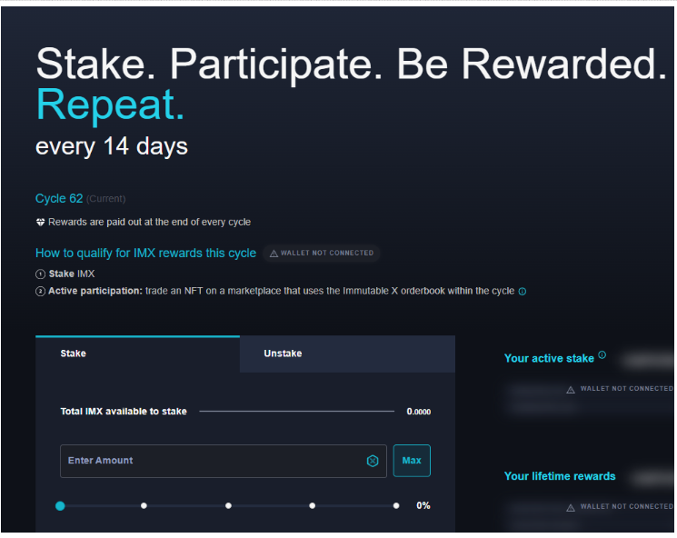 Dashboard immutablex