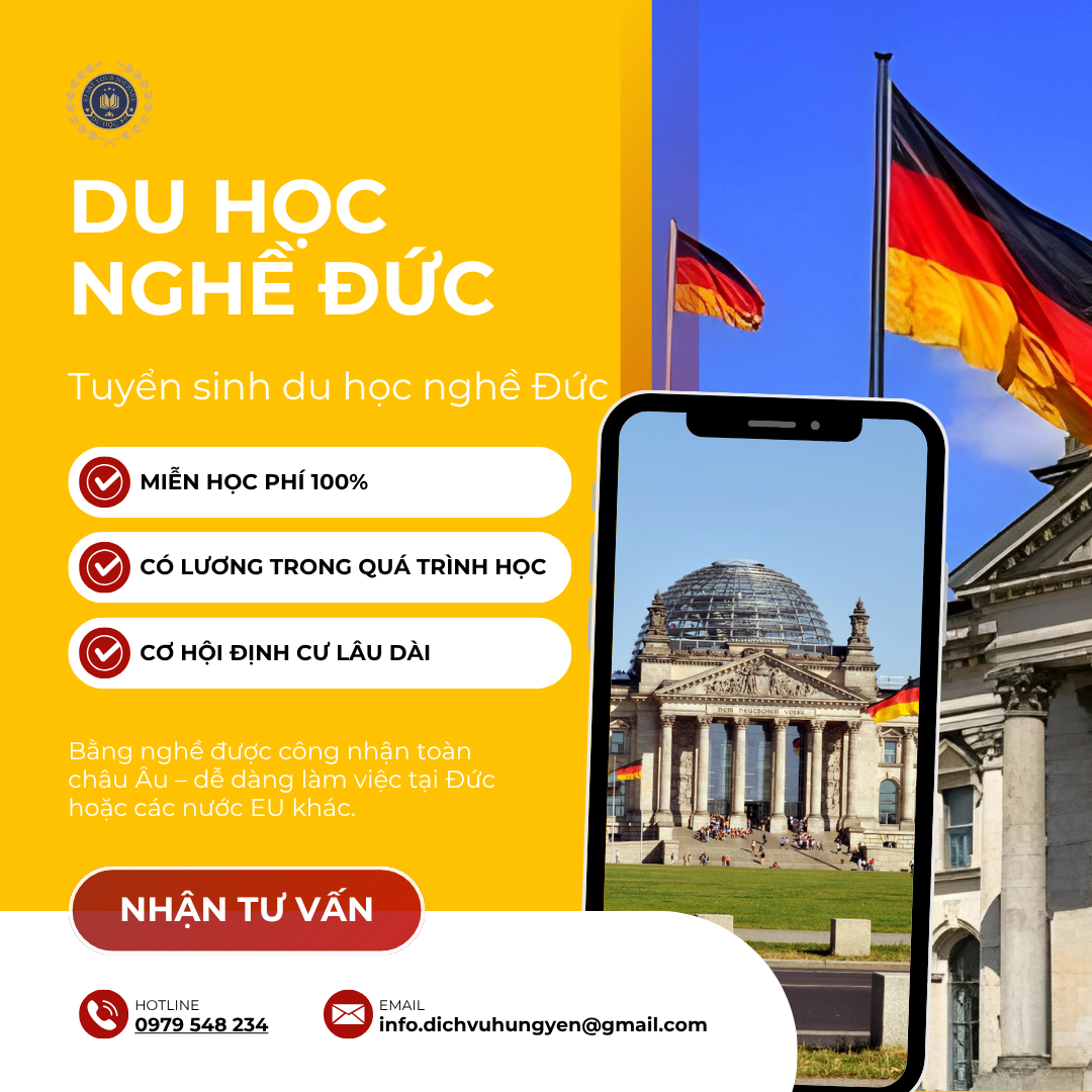 Du Học Nghề Đức 2025 Học Miễn Phí 100%